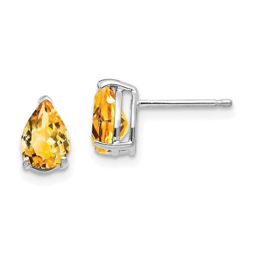 K White Gold 7x5mm Pear Citrine Earrings - Jewelry - Modalova