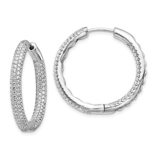 K White Gold 1 1/2Ctw Circle Hoop Diamond Earrings - Jewelry - Modalova