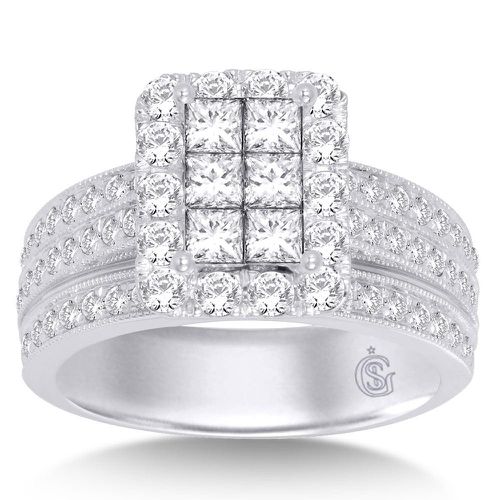 K White Gold 1 5/6 Ct.Tw.Diamond Fashion Invisible Ring - Star Significance - Modalova