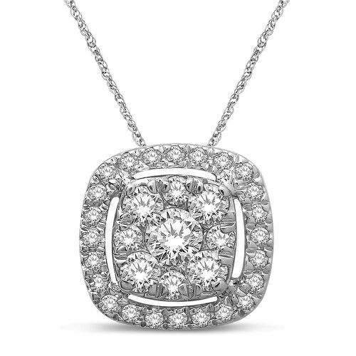 K White Gold 1 Ct.Tw.Diamond Fashion Pendant - Gem Star Imports - Modalova
