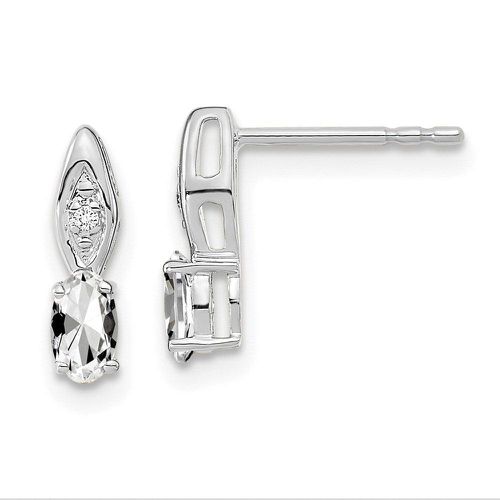 K White Gold White Topaz Diamond Earring - Jewelry - Modalova