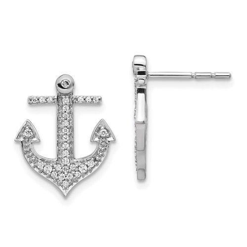 K White Gold Diamond Anchor Earrings - Jewelry - Modalova