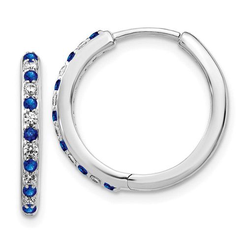 K White Gold Diamond & Sapphire Hinged Hoop Earrings - Jewelry - Modalova