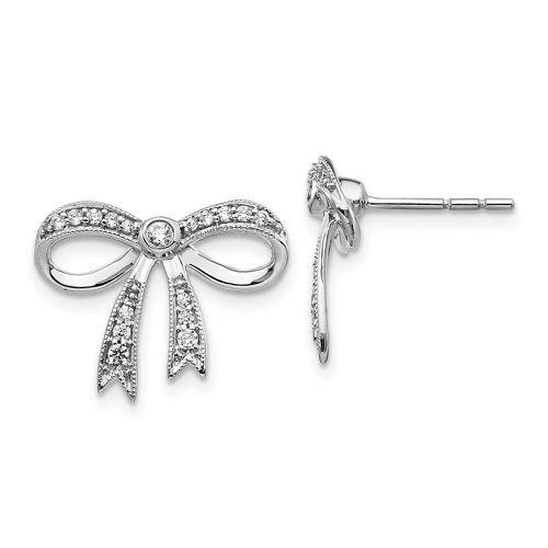 K White Gold Diamond Bow Earrings - Jewelry - Modalova