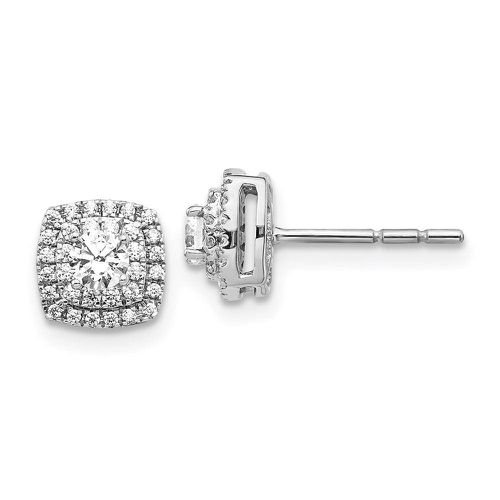 K White Gold Diamond Halo Earrings - Jewelry - Modalova