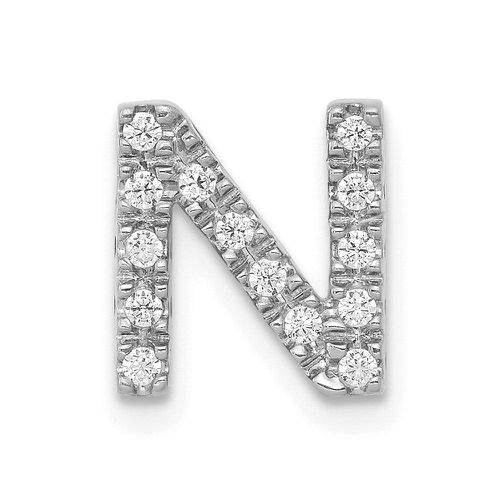 K White Gold Diamond Initial N Charm - Jewelry - Modalova