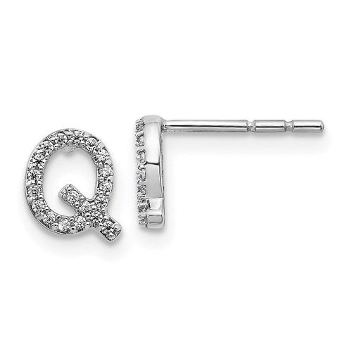 K White Gold Diamond Initial Q Earrings - Jewelry - Modalova