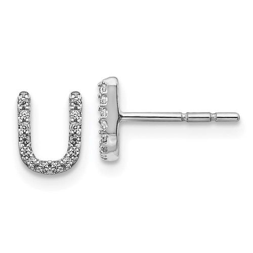 K White Gold Diamond Initial U Earrings - Jewelry - Modalova
