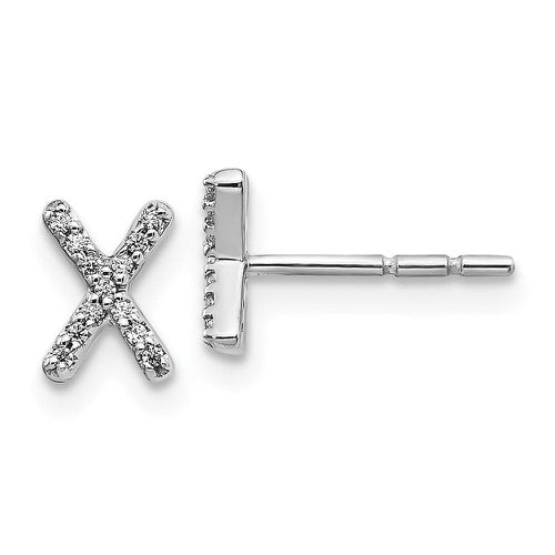 K White Gold Diamond Initial X Earrings - Jewelry - Modalova