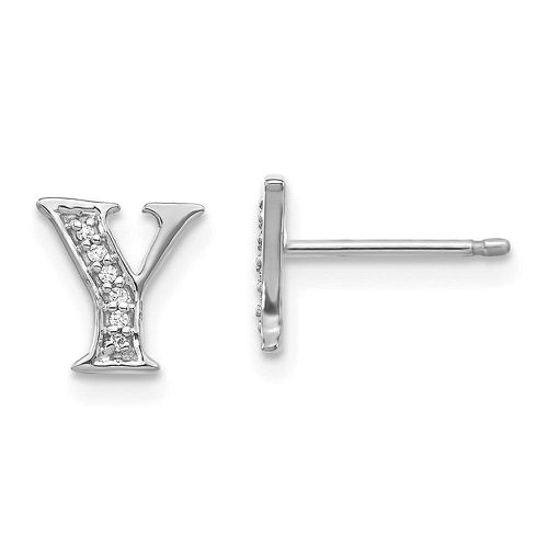 K White Gold Diamond Initial Y Earrings - Jewelry - Modalova