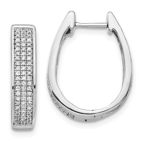 K White Gold Diamond Large Hinged Oval Hoop Earrings - Jewelry - Modalova