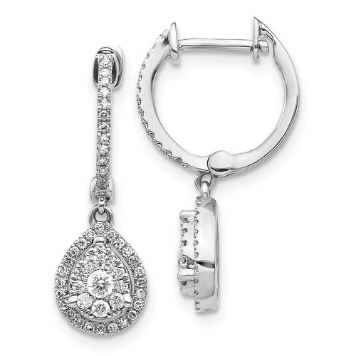 K White Gold Diamond Pear Shaped Hinged Hoop Earring - Jewelry - Modalova