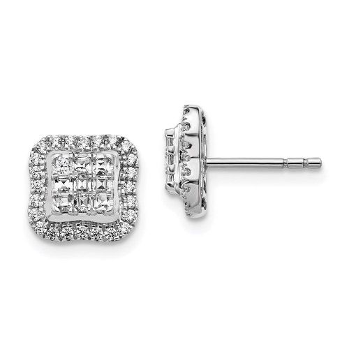 K White Gold Diamond Square Cluster Earrings - Jewelry - Modalova