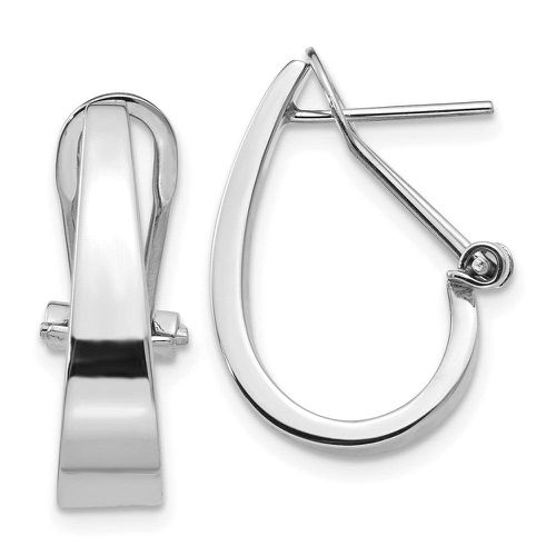 K White Gold Polished Hoop Earrings - Jewelry - Modalova