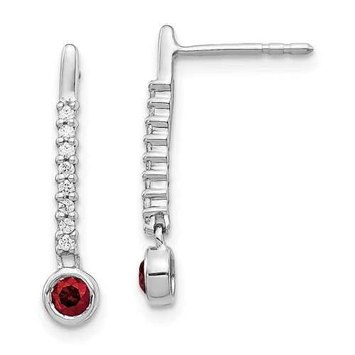 K White Gold Red/White Diamond Earrings - Jewelry - Modalova