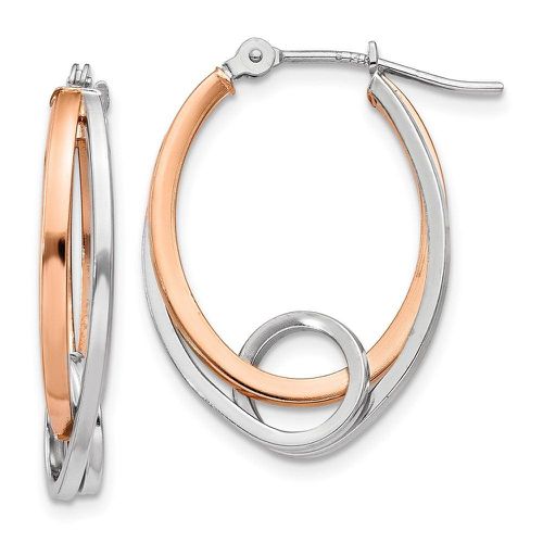 K Two-tone Oval w/Loop Hoop Earrings - Jewelry - Modalova