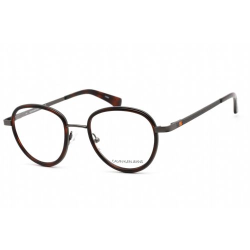 Unisex Eyeglasses - Warm Tortoise Metal Round Frame / CKJ156AF 202 - Calvin Klein Jeans - Modalova