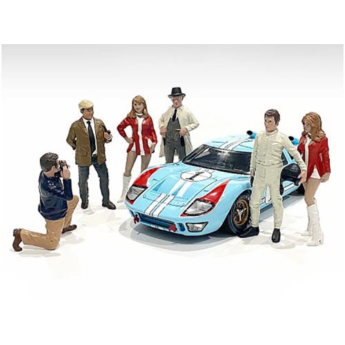 Figurine Set - Poly Resin Race Day 2 for 1/24 Models, 6 Pieces - American Diorama - Modalova