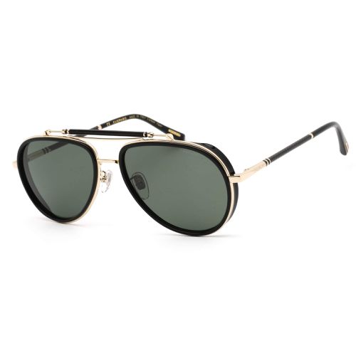 Men's Sunglasses - Brown Lens Black/Gold Aviator Shaped Frame / SCHF24 700P - Chopard - Modalova