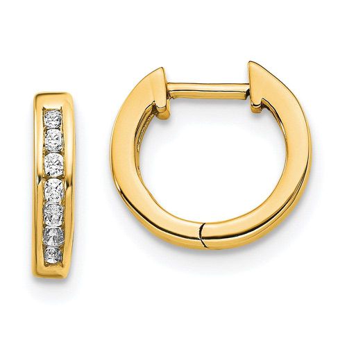 K Gold Polished Diamond Post Hoop Earrings - Jewelry - Modalova