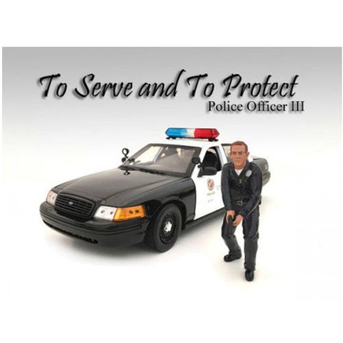 Figure - Police Officer III For 1:18 Scale Models, 4 inches Tall - American Diorama - Modalova
