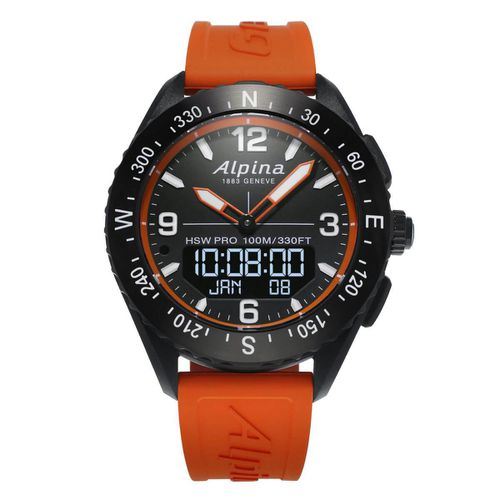 Men's Strap Smartwatch - AlpinerX HSW Compass Orange Rubber / AL-283LBO5AQ6 - Alpina - Modalova
