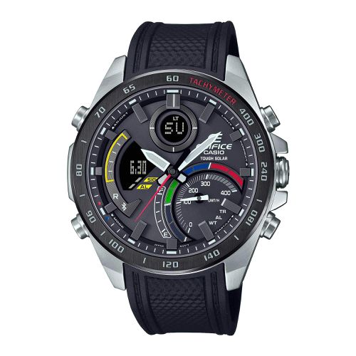 Men's Watch - Edifice World Time Black Resin Strap Bluetooth / ECB900MP-1A - Casio - Modalova