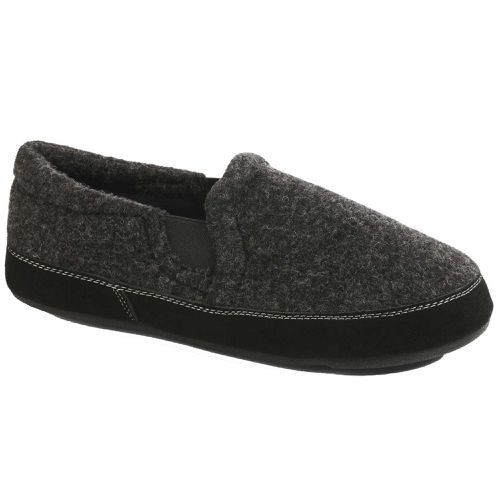 Men's Moc Slippers - Fave Gore Wool Upper, Black Tweed, Medium / A11172BTDMM - Acorn - Modalova