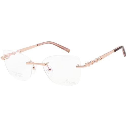 Women's Eyeglasses - Rimless Shiny Pink Gold/Burgundy Frame / PC71039 C03 - Charriol - Modalova