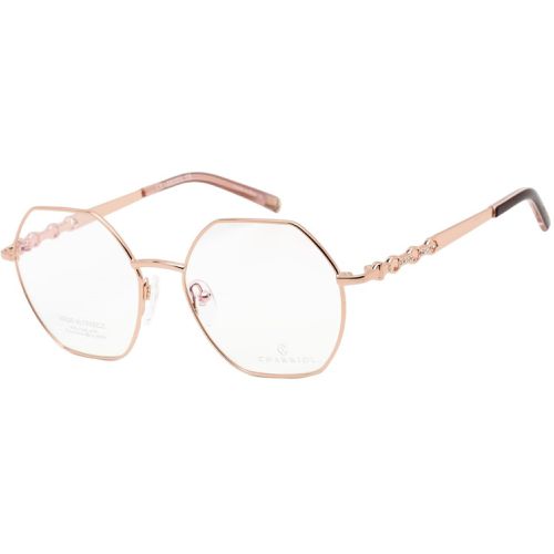 Women's Eyeglasses - Full Rim Shiny Pink Gold/Burgundy Frame / PC71038 C03 - Charriol - Modalova