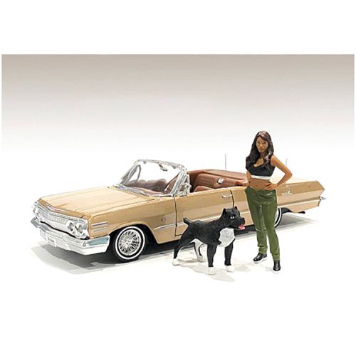 Figurine IV and a Dog - Polyresin Lowriderz for 1/18 Scale Models - American Diorama - Modalova