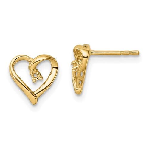 K Fancy Diamond Heart Earring Mountings No Stones Included No Backs - Jewelry - Modalova