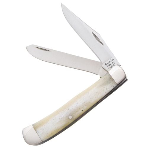 Knife - White Smooth Bone Trapper Folding Steel Blade, 4 1/8 inch / BSWSB54 - Bear & Son - Modalova
