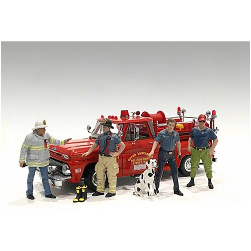 Figure Set - Firefighter Polyresin for 1/18 Scale Models, 6 piece - American Diorama - Modalova
