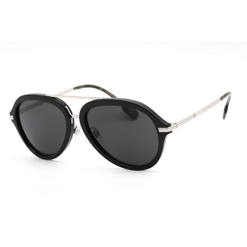 Men's Sunglasses - Black Full Rim Plastic Aviator Frame / 0BE4377 300187 - BURBERRY - Modalova