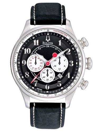 B150 Men's Quartz Black Dial Chronograph 50M WR Watch - Bulova - Modalova