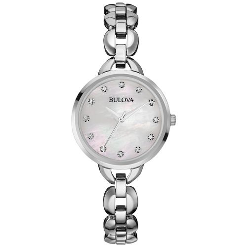 L204 Women's Crystal Accented MOP Dial Steel Bracelet Watch - Bulova - Modalova