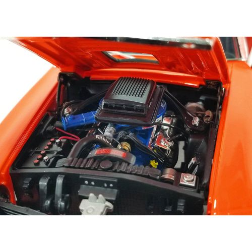 Diecast Model Car - 1970 Ford Mustang Mach 1 Orange with Black Stripes - ACME - Modalova