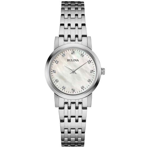 Women's Diamond Watch - Mother of Pearl Dial Stainless Steel Bracelet / 96P175 - Bulova - Modalova