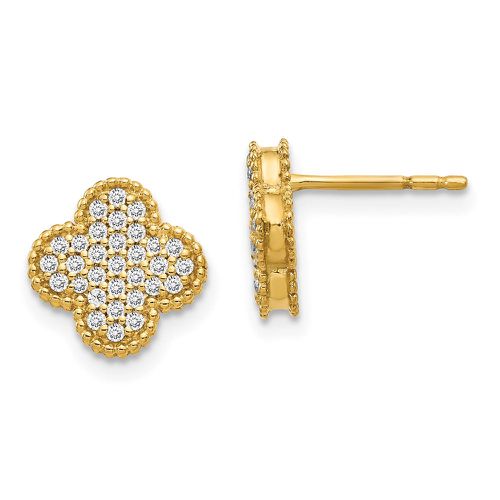 K Diamond Quatrefoil Post Earrings - Jewelry - Modalova