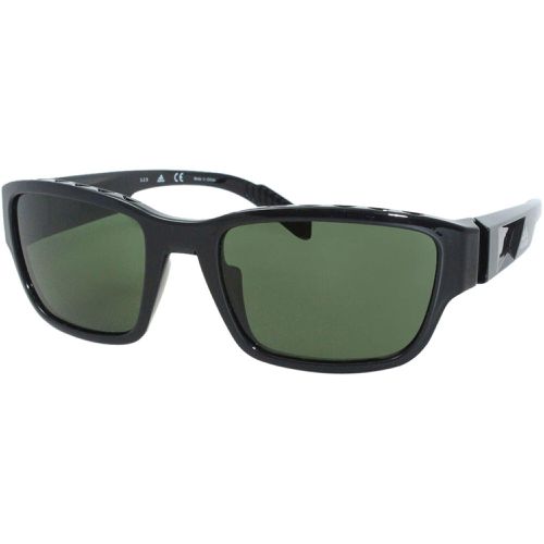 Men's Sunglasses - Shiny Black Plastic Frame Green Lens / SP0007 01N - Adidas - Modalova