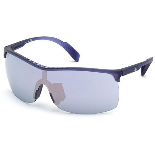 Women's Sunglasses - Matte Violet Half Rim Shield Frame / SP0003 82Z - Adidas - Modalova