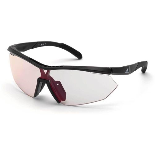 Women's Sunglasses - Shiny Black Plastic Half Rim Frame / SP0016 01C - Adidas - Modalova
