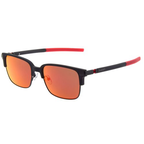 Unisex Sunglasses - Matte Black Acetate Rectangular Frame / 5004-002-56-18-145 - Ducati - Modalova