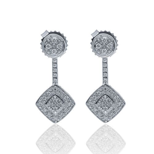 K White Gold Cable Diamond Drop Earrings 03-08-6124-11 - Alor - Modalova