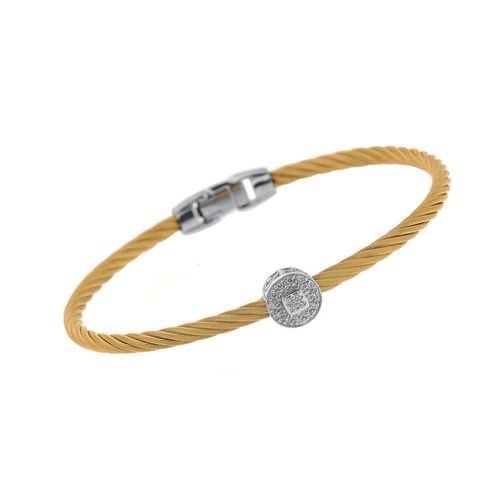 Stainless Steel and 18K White Gold, Diamond Cable Bracelet 04-37-S792-11 - Alor - Modalova