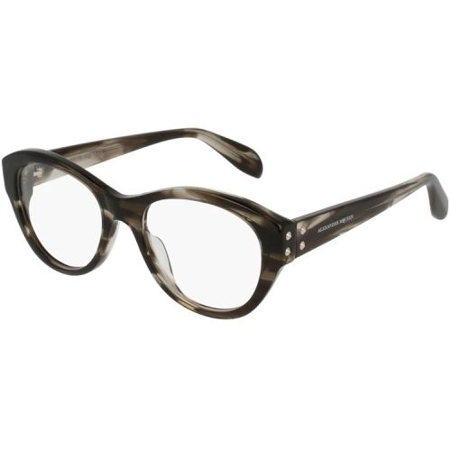 Women's Eyeglasses - Dk Grey Havana / AM0053OA 004 - Alexander McQueen - Modalova