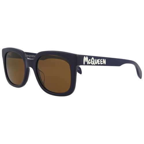 Men's Sunglasses - Brown Lens Square Frame / AM0348S-30012327004 - Alexander McQueen - Modalova
