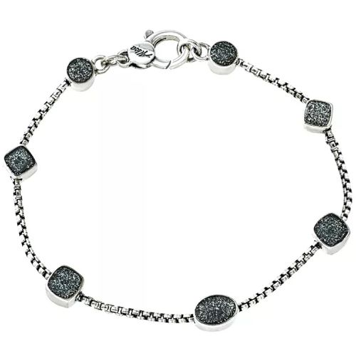 Italy Women's Bracelet - Enamel Multi Black Ornaments Box Style Chain / VHB 1578 B - Alisa - Modalova