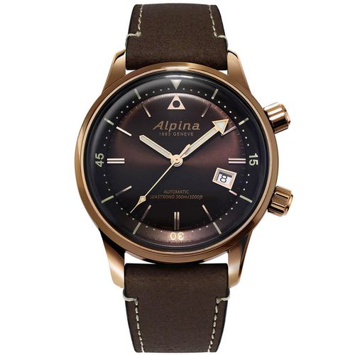 Men's Automatic Watch - Seastrong Diver Dark Brown Strap / AL-525BR4H4 - Alpina - Modalova